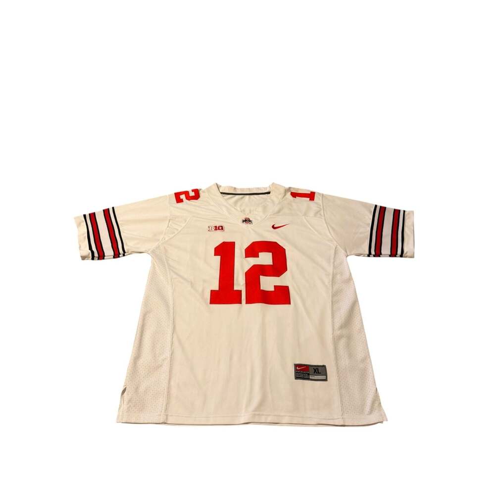 Nike Ohio State Buckeyes C. Jones #12 Football Jersey White XL